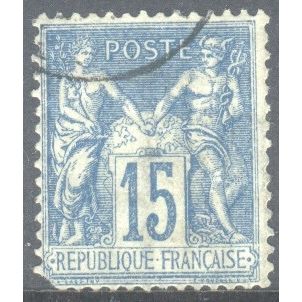 France 1876 - SG279 - 15c blue - Peace & Commerce - used 13