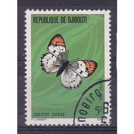 DJIBOUTI 1980 BUTTERFLIES 5F USED / CTO SG780