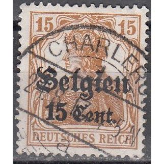 Belgique 1916 Michel Occupation 15 O Cote (2011) 2.50 € Germania Cachet rond