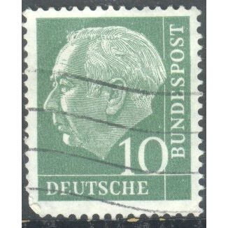 Germany 1954 - 10pfg green - Professor Dr. Th. Heuss - used 3