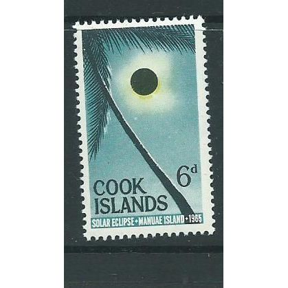 cook islands stamps mnh sg174 sg 174 solar eclipse 1965