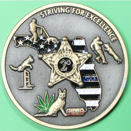 Escambia County, FL K-9 Field Trials. Challenge Coin. 2". 46b.