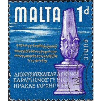MALTA, History, Punic era, blue 1965, 1d, #3