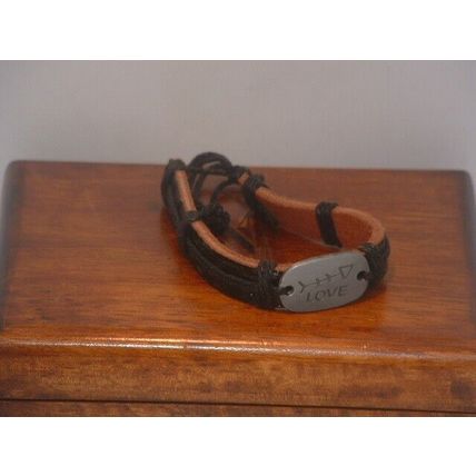 New Women’s Leather Black Love Charm Fashion Bracelet