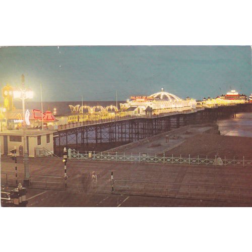 Palace Pier at Night Brighton Sussex Postcard (SX73190)