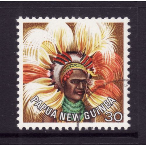 PAPUA NEW GUINEA 1977 HEAD DRESSES 30t ASARO VALLEY SG 324 FINE USED