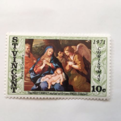 St Vincent 1971 Xmas 10c Holy Family Angels Unmounted Mint NHM SG327 Sc321 stamp