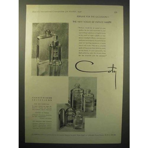 1930 Coty L'Aimant Perfume Ad - For the Occasion