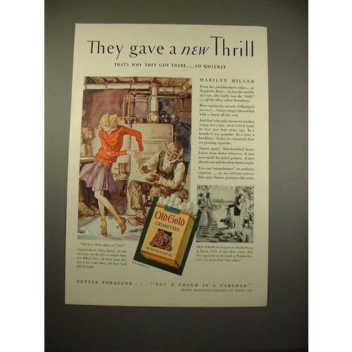 1930 Old Gold Cigarettes Ad w/ Marilyn Miller