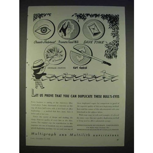1940 Multigraph, Multilith Duplicator Ad - Cut Costs
