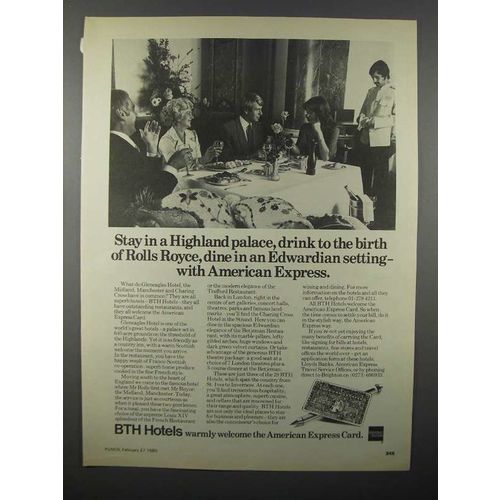 1980 American Express Card Ad - Stay in Highland Palace