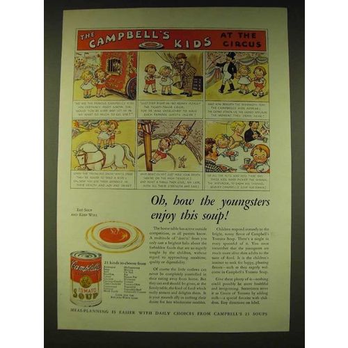 1933 Campbell's Soup Ad - The Campbell's Kids at the Circus