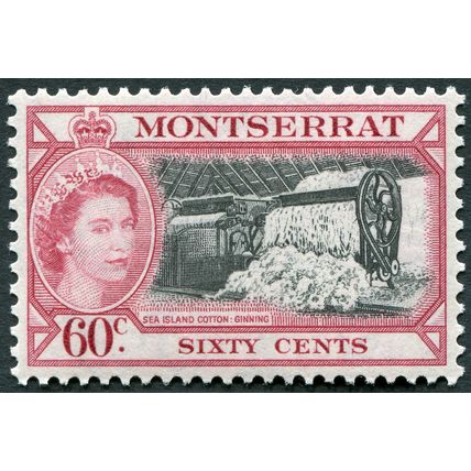 Montserrat 1955 60c black & carmine SG 146 unused