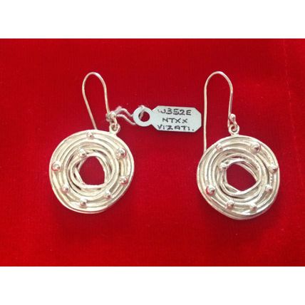 STERLING SILVER 925 ROUND DROP EARRINGS RET £45 BNWT