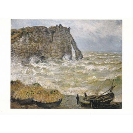 Claude Monet Etretat mer agitee Postcard used VGC