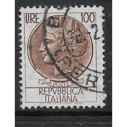 ITALY 1968 COIN OF SYRACUSE 100L BROWN SG 1216 FINE USED