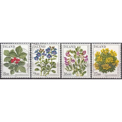 Island 1985 Michel 628 - 631 O Cote (2013) 2.00 Euro Fleurs Cachet rond