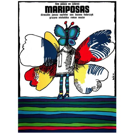 Movie Poster for film MARIPOSAS.Butterflies.Colorful.Home office Room art decor