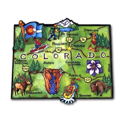 Colorado The Centennial State Artwood Jumbo Fridge Magnet
