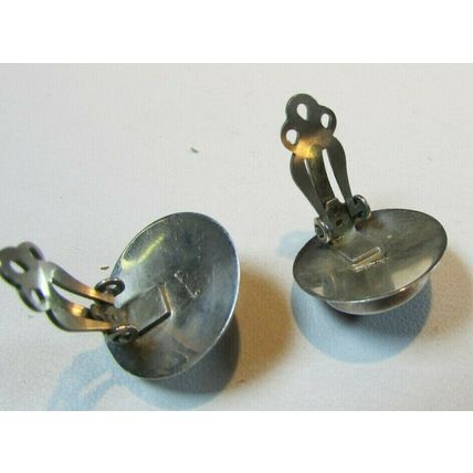 NATIVE AMERICAN PURPLE CHAROITE & STERLING SILVER EARRINGS By NAVAJO ARTIST