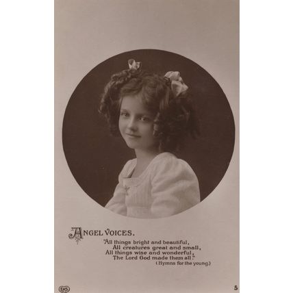 All Things Bright & Beautiful Angels Voices RPC Pigtails Postcard