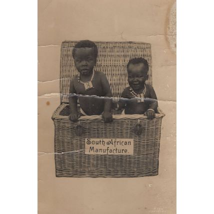 South African Children Manufacture Antique Creased Worn Postcard
