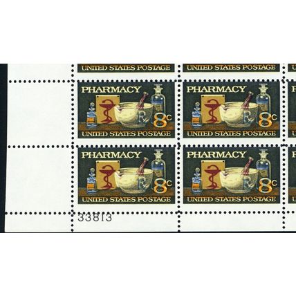 1473, MNH 8¢ Small Perf & Color Shift Error Freak Sheet of 50 - Stuart Katz