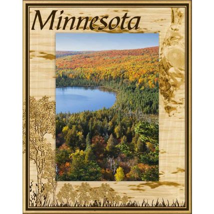 Minnesota Laser Engraved Wood Picture Frame Portrait (5 x 7)
