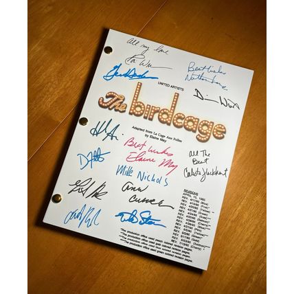 The Birdcage Script Signed- Autograph Reprints- 123 Pages