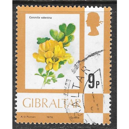 GIBRALTAR 1978 FLORA FLOWERS SHRUB CORONILLA USED 9p