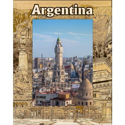 Argentina Laser Engraved Wood Picture Frame Portrait (3 x 5)