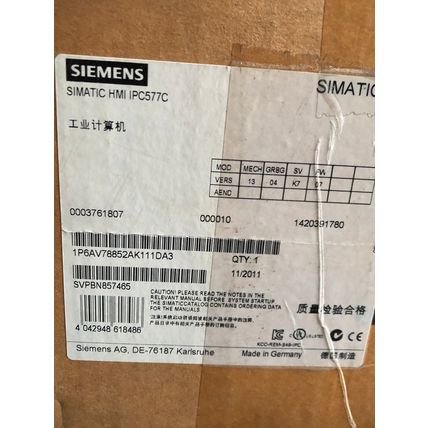 NEW SIEMENS 6AV7885-2AK11-1DA3 SIMATIC HMI INDUSTRIAL COMPUTER,HMI IPC577C,AK