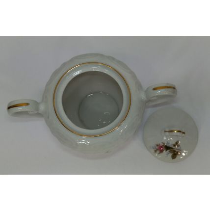 Vintage Sugar Dish Bowl Royal Rose Fine China Japan, Grant Crest Gold Trim