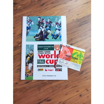 1992 Rugby League World Cup Final Programme & Ticket – Great Britain v Australia