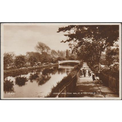 Isaak Walton Walk, Stafford, Staffordshire, 1936 - Valentine's RP Postcard