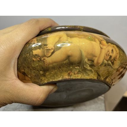 Ceramic Angel Lidded Dresser Powder Box Vintage Collectible