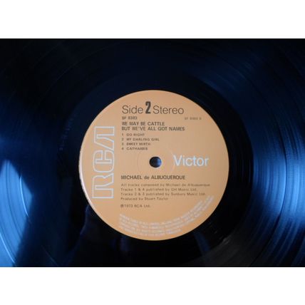 LP. 1973. MICHAEL de ALBUQUERQUE.WE MAY BE CATTLE BUT WE'VE ALL GOT NAMES.NMINT