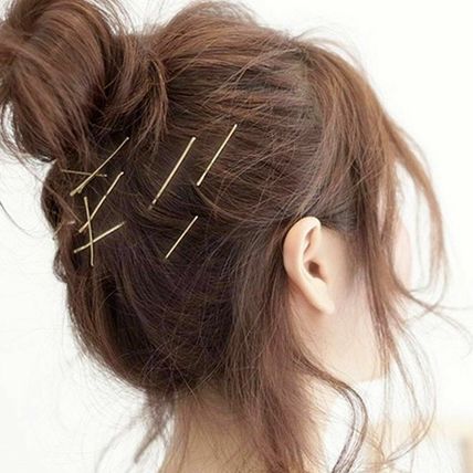 24x BLONDE BOBBY PINS Medium 5cm Long Granny Kirby Wavy Hair Slides Grips Clips
