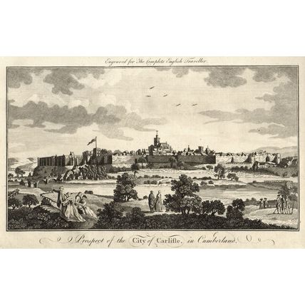PROSPECT OF THE CITY OF CARLISLE, IN CUMBERLAND 1771 ANTIQUE ENGRAVING