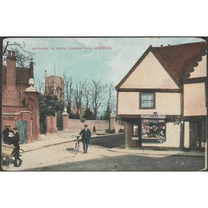 Entrance to Christ Church Park, Ipswich, Suffolk, c.1910 - Pickwick Postcard