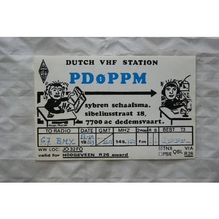 1989 QSL Card Dutch VHF Station - PD0PPM