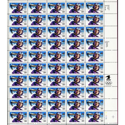 Harriet Quimby Complete Sheet of Fifty 50 Cent Airmail Stamps Coast Scott C128
