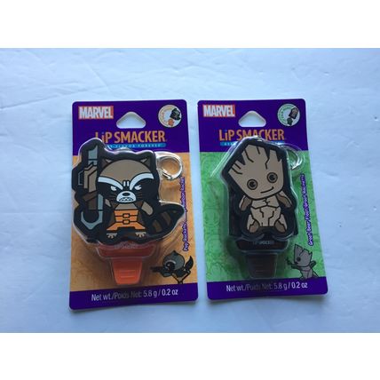 NEW Marvel Guardians Rocket Raccoon & Groot Lip Smackers