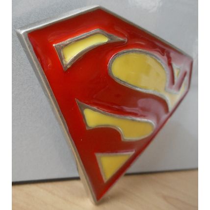SUPERMAN Belt Buckle - Enamelled Metal - DC Comics Superhero Man Of Steel