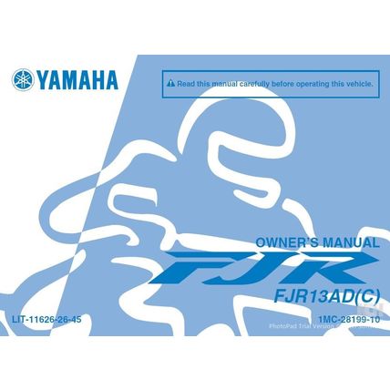 YAMAHA FJR13AD(C) OWNERS MANUAL MOTORCYCLE 132 PAGES IN ENGLISH