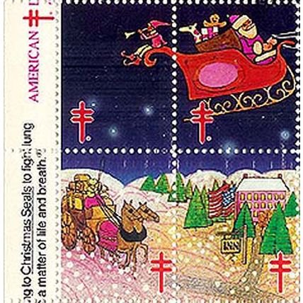 Mint Sheet of 1976 Christmas Seals