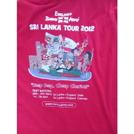 2012 Sri Lanka Tour Barmy Army Red Polo Shirt England Cricket Supporters XL