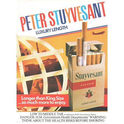 PETER STUYVESANT King Size CIGARETTES tobacco :- Original Vintage 1982 Advert