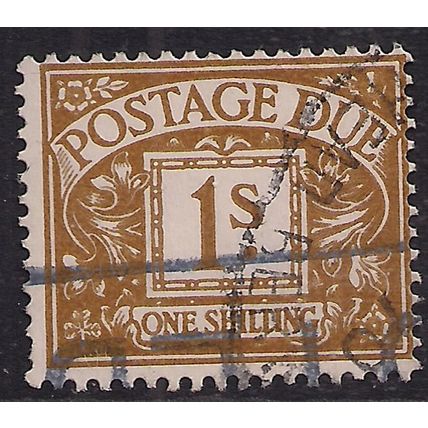 GB 1968 QE2 1/-d Ochre Postage Due Used SG D74 No Wmk ( E134 )
