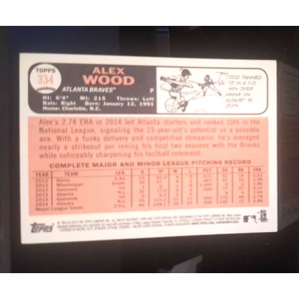 ALEX WOOD 2015 TOPPS HERITAGE ROOKIE BASEBALL CARD #334